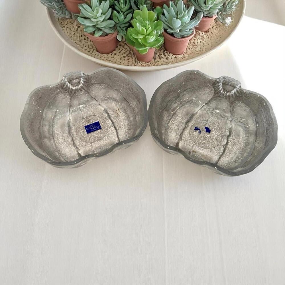 Studio Nova Japan NATURE’S HARVEST Pumpkin 5"  Frosted Fall Bowls Set of 2